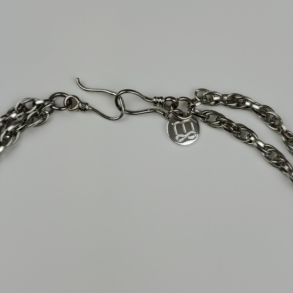 Teal & Silver layered Necklace - Picture 3 of 4
